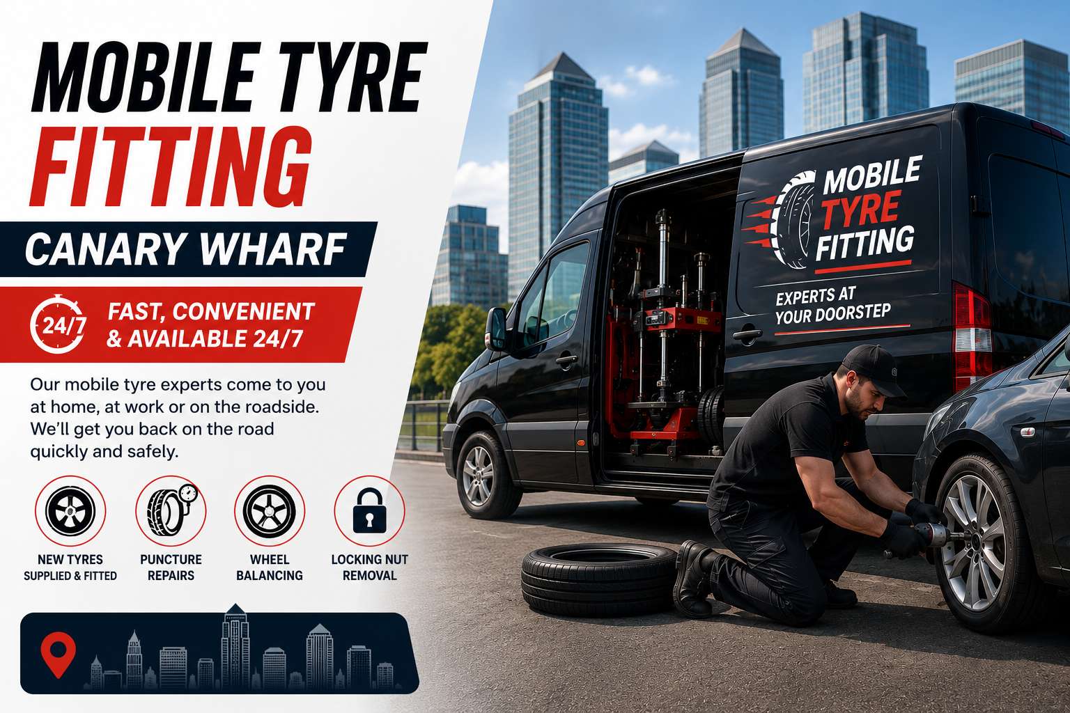 Mobile Tyre Fitting in Canary Wharf